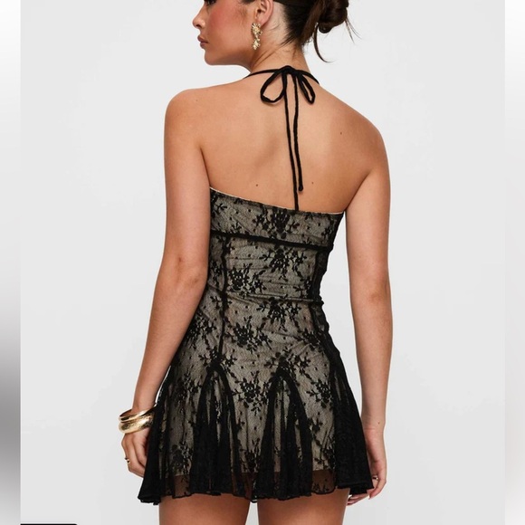 BNWT Princess Polly DELAMERE LACE MINI DRESS BLACK - Picture 5 of 10